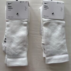 Nike Vapor Dri-FIT Football Crew Socks White Size L (Men 8–12) 2-Pack NWT